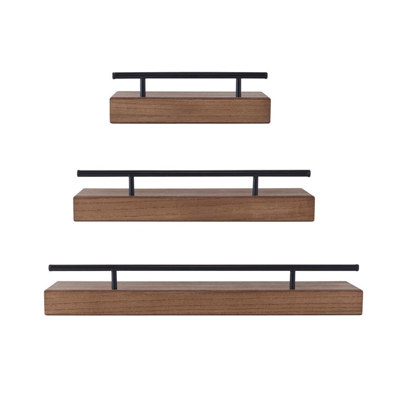 MELANNCO Floating Railing Shelf for Bedroom, Living Room, Bathroom, Kitchen, Natural