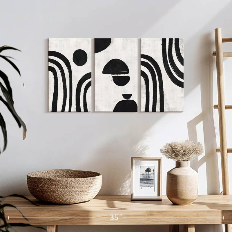 Impression sur toile simple et abstraite, H 12 po x l 26 po