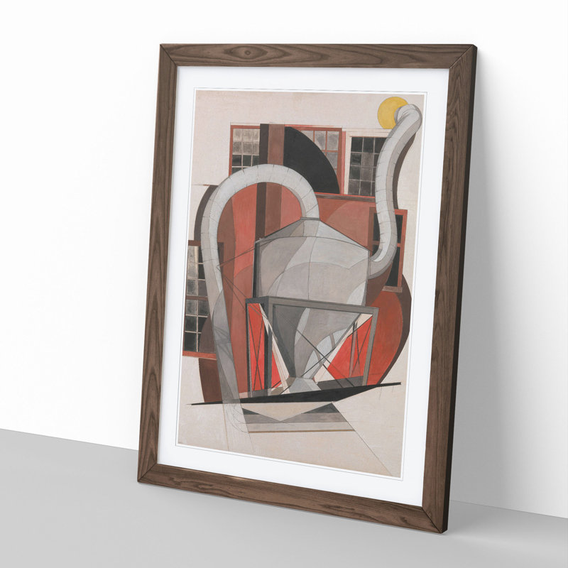 Machinery by Charles Demuth - Picture Frame Painting, 65cm H x 48cm W x 2cm D, Walnut Framed
