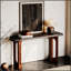 Console 59 po rustique de style champêtre avec des pieds sphériques uniques, parfaite pour les couloirs étroits et les salons