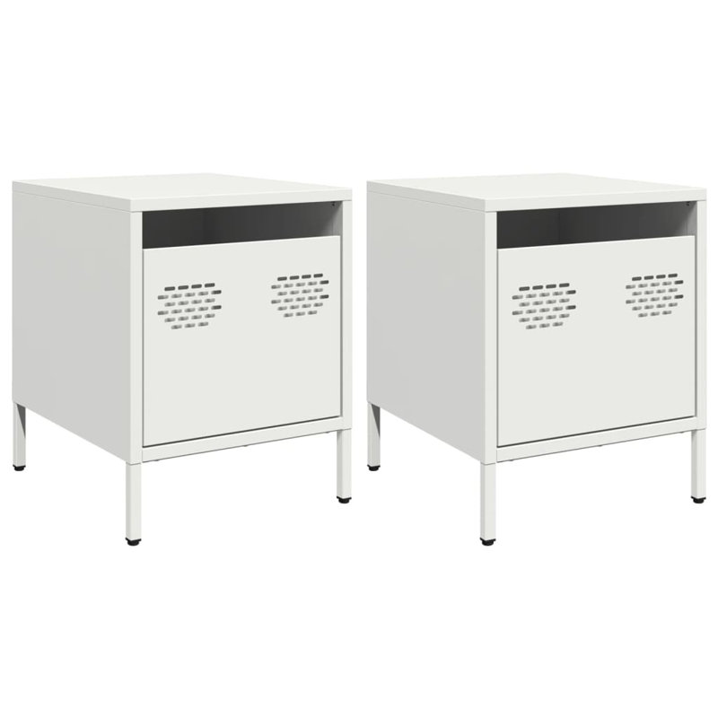Astraea 35cm W Bedside Table, White, Set of 2