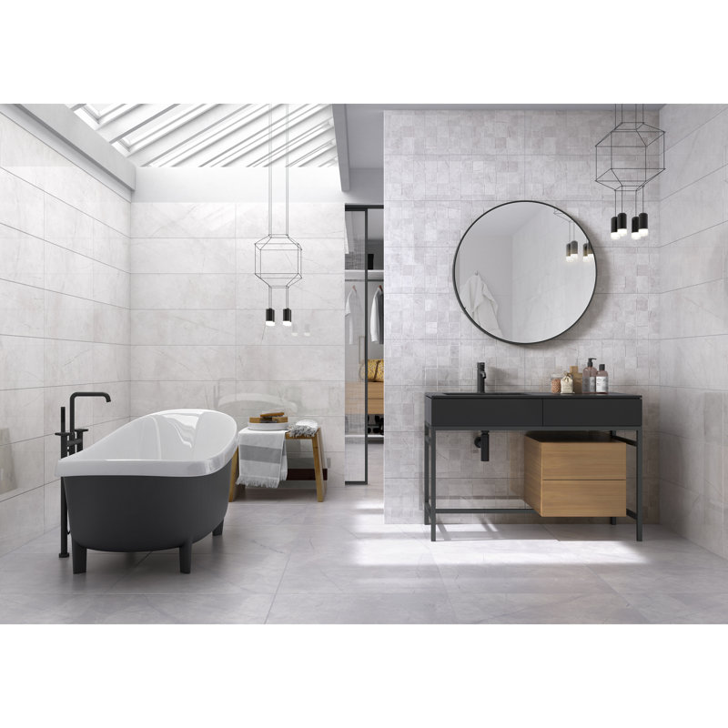 Delice 24" x 24" Porcelain Marble Look Wall & Floor Tile, White