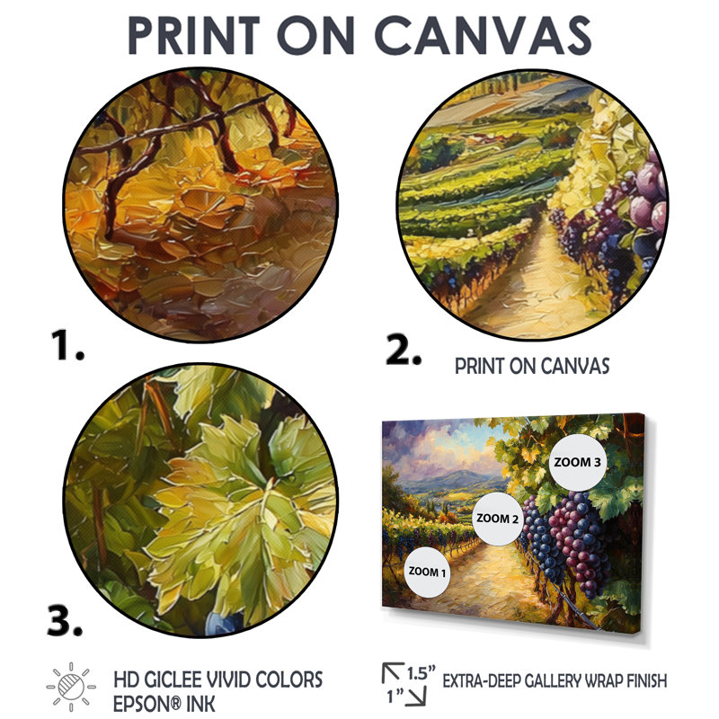 Vineyard In California Summer II - Vineyard, art mural, Cadre simple, Noir, H 12 po x l 20 po