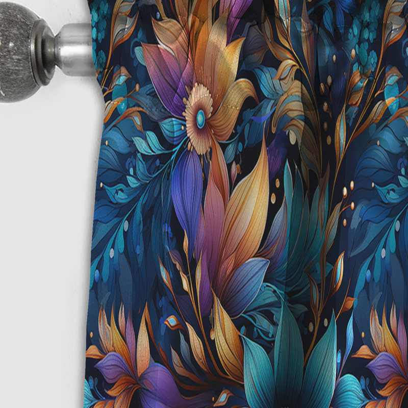 Mystical Boho Boho Motif II - Rideau floral - Rideau occultant floral - 1 panneau, L 52 po x L 90 po