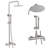 Wall Mount Solid Brass 3-Function Rust-free Outdoor Shower with Handheld Shower with Footwash Spout-111991352