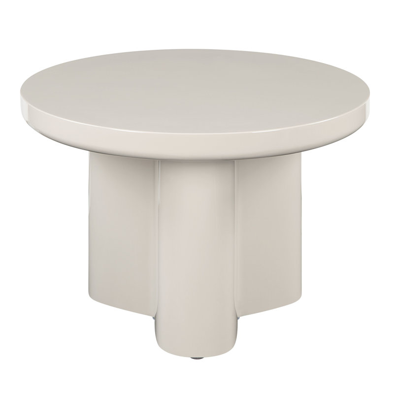 Joane Light Gray High Gloss End Table