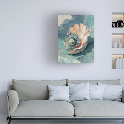 Wrapped Canvas Wall Art - Paula Freeman  'Coastal Echos III' Wall Art for Living Room, Bedroom, or Office Décor  - 14x19