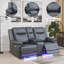 Canapé inclinable en cuir gris foncé