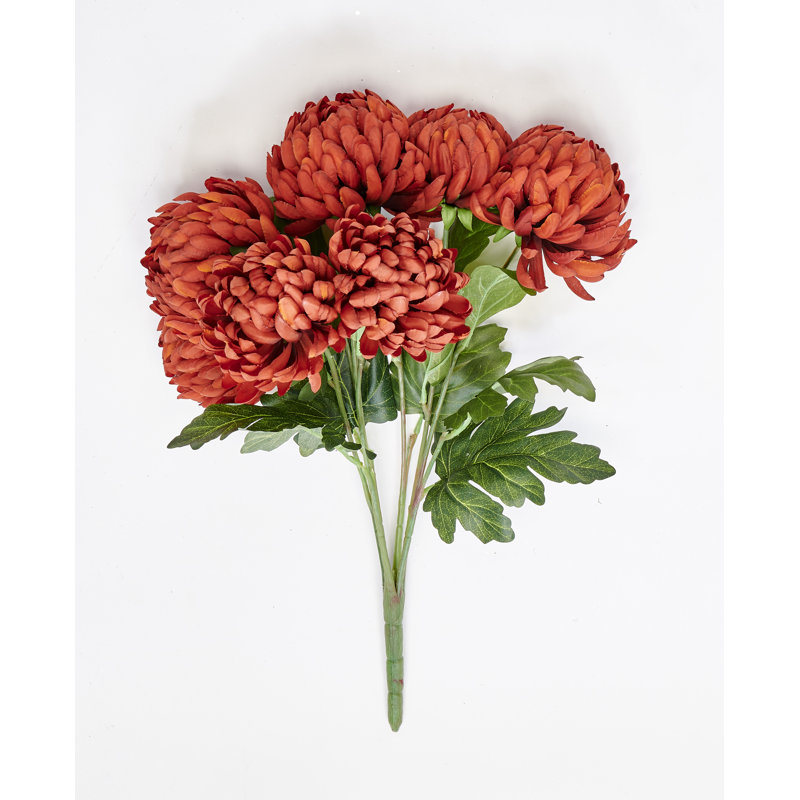18" Artificial Chrysanthemum Bush, Burgundy