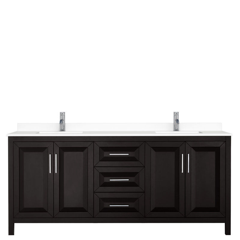 Daria 80'' W Double Vanity, Dark Espresso, Polished Chrome