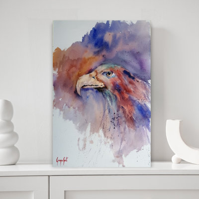 Vibrant Eagle Portrait Abstract Colorful Vibrant Bird Eagle Portrait Wildlife Wall Art Print