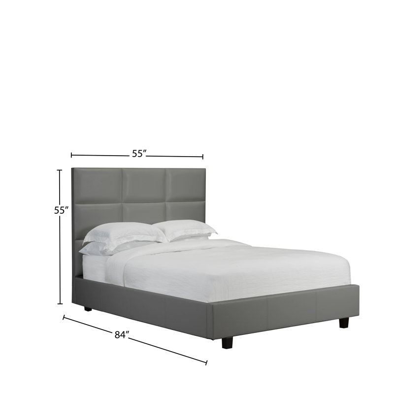 Lit plateforme avec rangement rembourré Hadleigh, Anthracite, Double