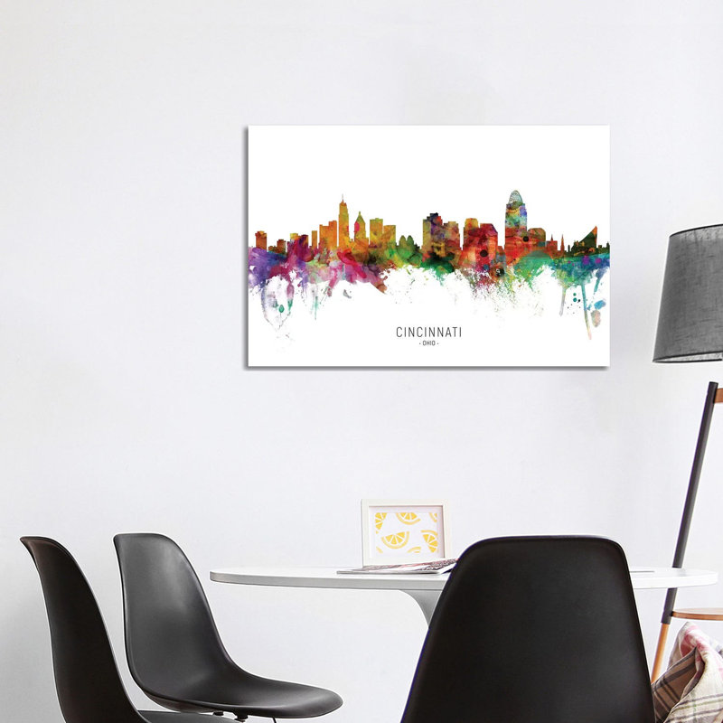 Cincinnati Ohio Skyline by Michael Tompsett - Wrapped Canvas Print, 101.6 cm H x 66.04 cm W x 3.175 cm D