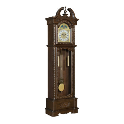 Grandfather Clock with Adjustable Chime Golden Brown
