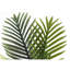 Plante artificielle de palmier 28 pouces, 12 feuilles réglables en soie verte avec pot blanc