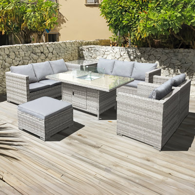 Malta 9 - Person Garden Lounge Set with Cushions