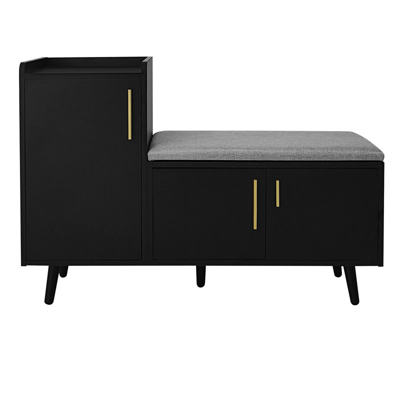 8 Pair Shoe Storage Cabinet, Black