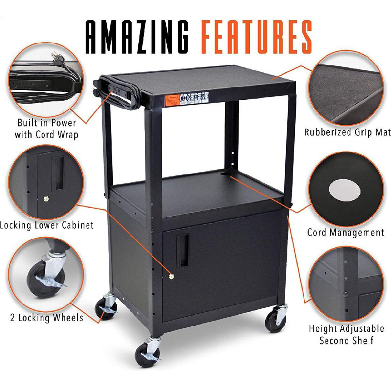 24'' W AV Cart with Wheels