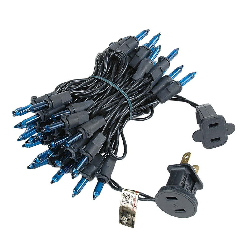 Pirtle Outdoor 50 - Bulb 11'' Plug-in Mini String Light, Light Teal, Black