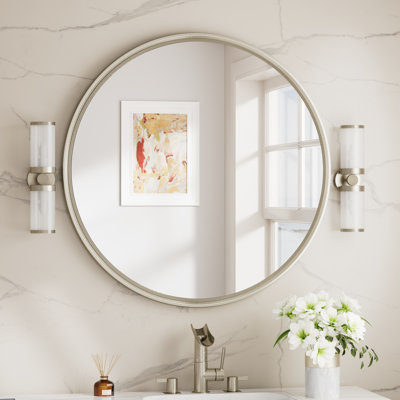 Round Bathroom Mirror with Tempered Glass