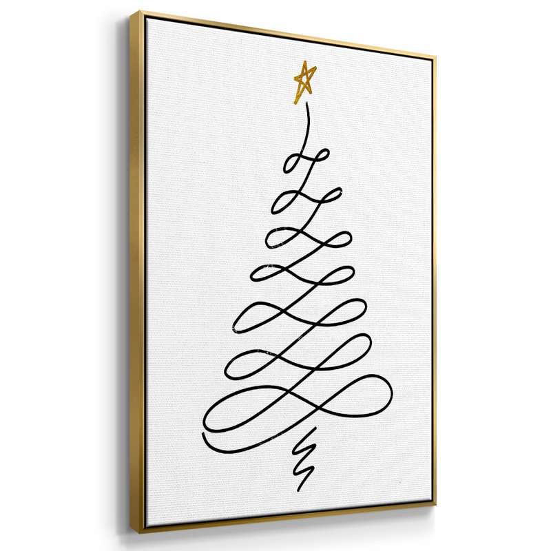 " Christmas Tree III ", 25" H x 17" W x 1.5" D, Gold