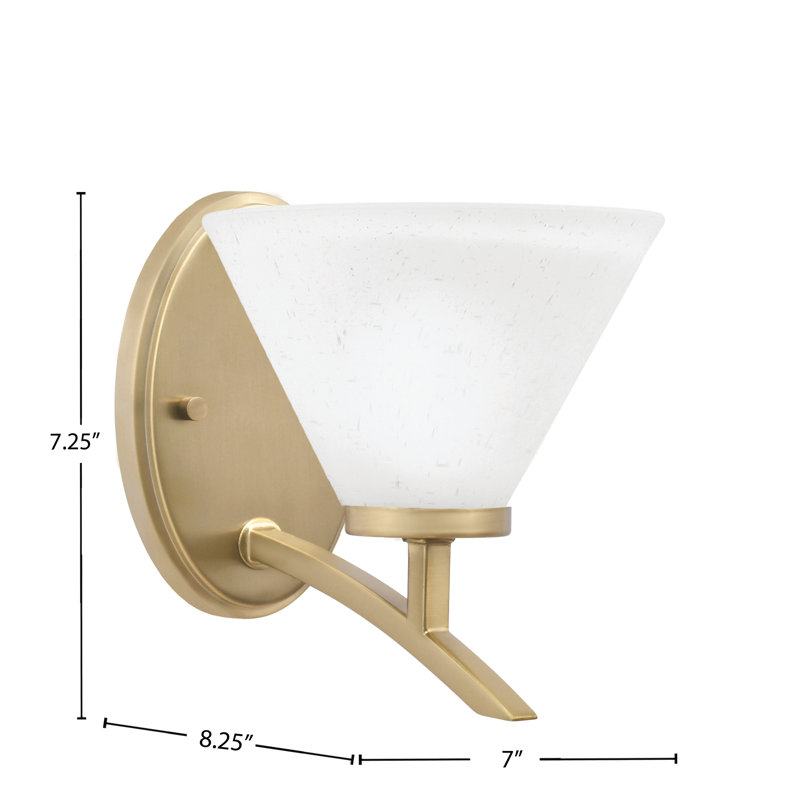 Applique murale en verre mousseline kurve, Laiton