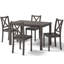 Ensemble de 5 tables de salle à manger en bois massif L 45 po x P 27,6 po pour 4 avec 4 chaises pour la cuisine et la salle à manger