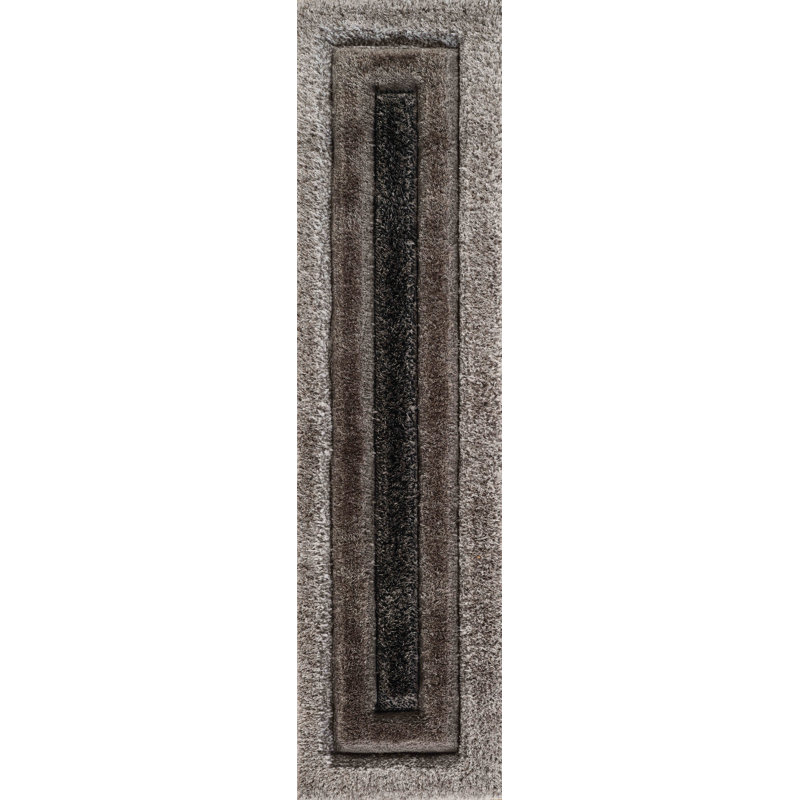 Kiawah Geometric Shag Area Rug, Runner 60 x 220cm