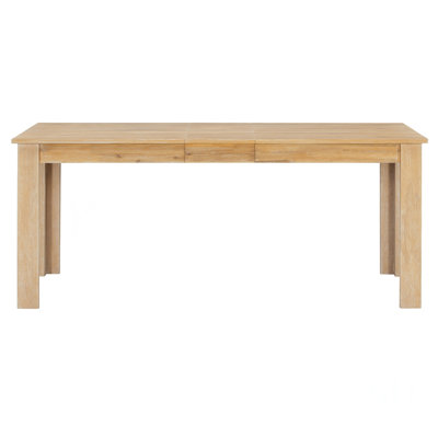 Ensemble de salle à manger en bois 7 pièces avec table extensible multifonctionnelle (feuille de 12 po), 2 tiroirs et 6 chaises rembourrées Farmhouse