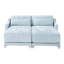 Canapé 2 places, tissu chenille, 1 repose-pieds, 2 coussins lombaires, bois de haute qualité, ergonomique, éponge à haute résilience, installation facile-248036103