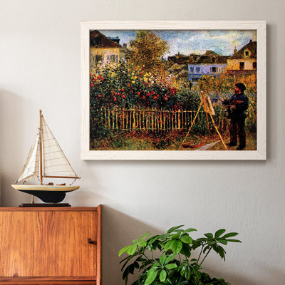 Monet, peinture dans son jardin à Argenteuil, reproduction d'art sur toile
