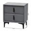 Hedviga Baxton Studio Etienne Modern Slate Grey Velvet 2-Drawer Nightstand