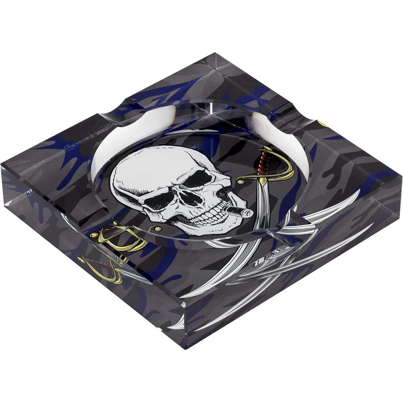 Humidor Supreme Crystal Ashtray, Blue