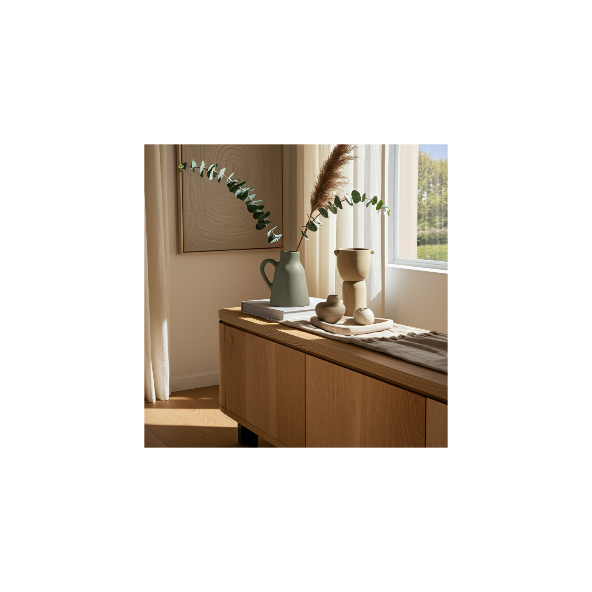 Anasta Handmade Terracotta Table Vase, Overall Height - 8", Green