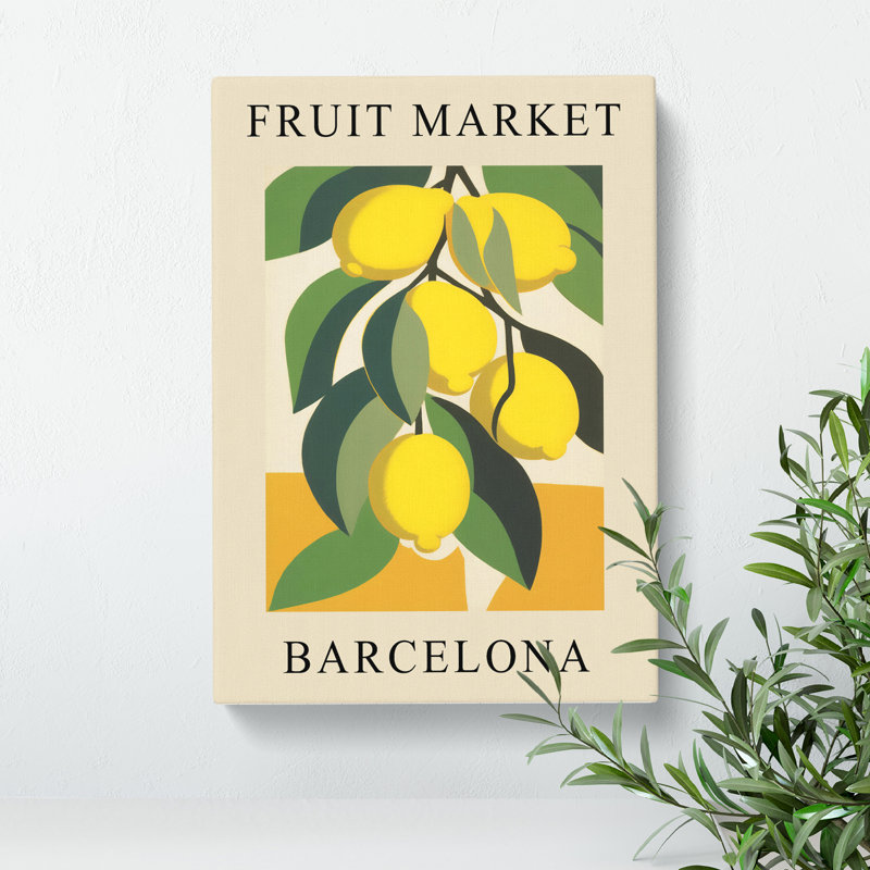 Lemon Barcelona Fruit Market - Wrapped Canvas, 91cm H x 60cm W x 3cm D