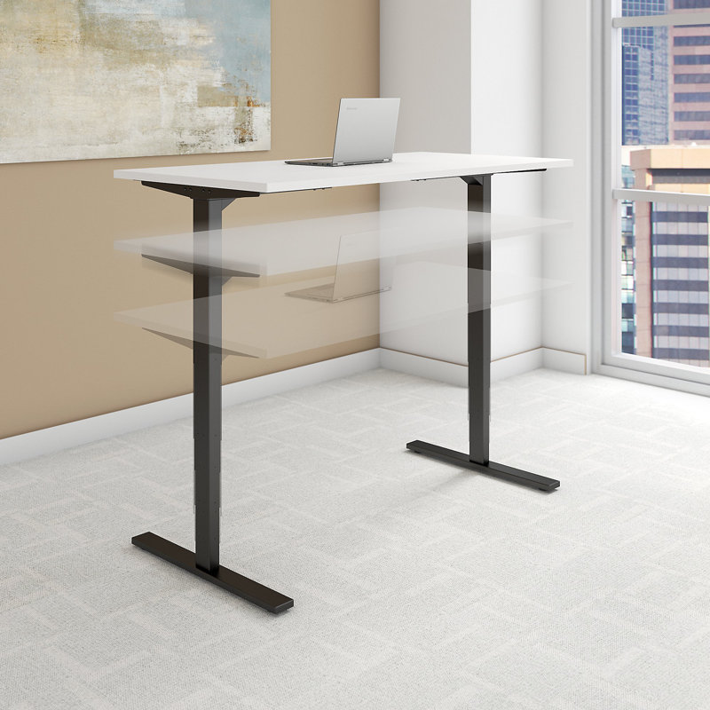 Bureau debout à hauteur ajustable Move 80 Series, H 51 po x l 48 po x P 24 po, Blanc / noir