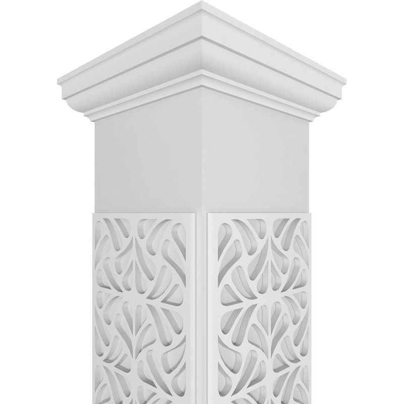 Colonne à motif cachemire carré classique non capitonné Craftsman avec base toscane et toscane