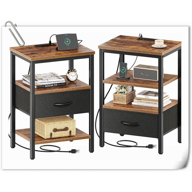 Brialle 15.7'' W Metal Nightstand