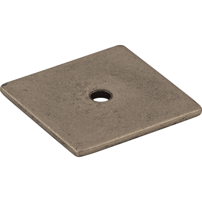 Square  Backplate, 1" H x 1" W x 0.06" D, Pewter Antique