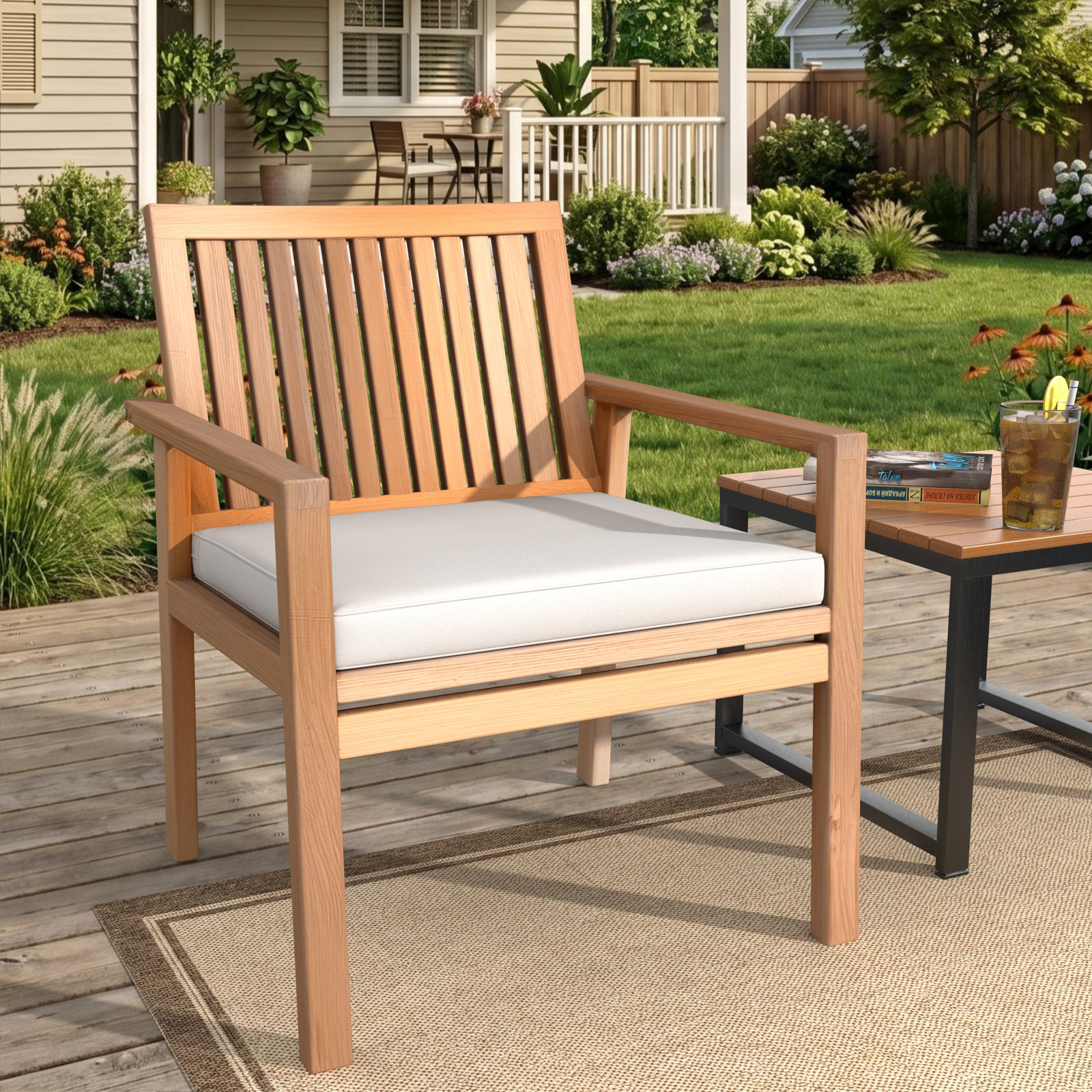 Sunbrella® Seat Cushion, Canvas Natural Sunbrella® Canvas, 20" W x 18" D