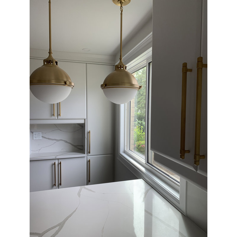 Kyoto 2-Light Chandelier, 14.5" H x 13.5" W x 13.5" D, Satin Brass