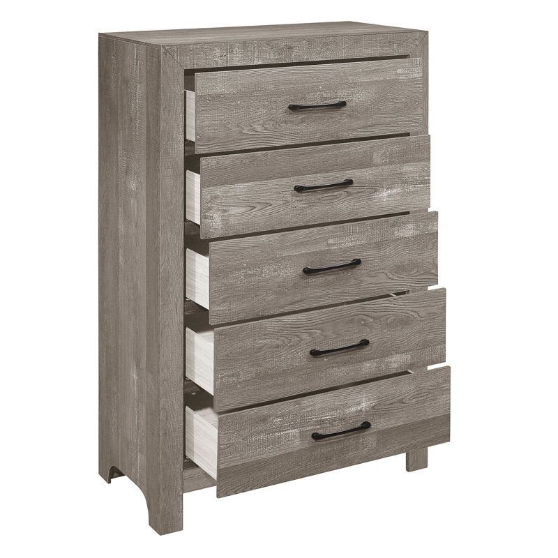 Thales 31.5'' W 5 - Drawer Dresser, Gray