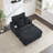 Comfortable Spring Armchair and Ottoman Set with Cup Holder and Corduroy-898069722