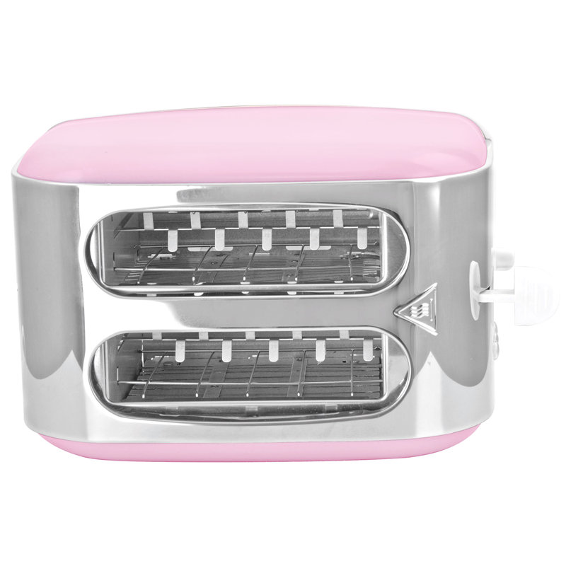 SQ Professional Dainty 2 slice Toaster with Removable Crumb Tray, Pink