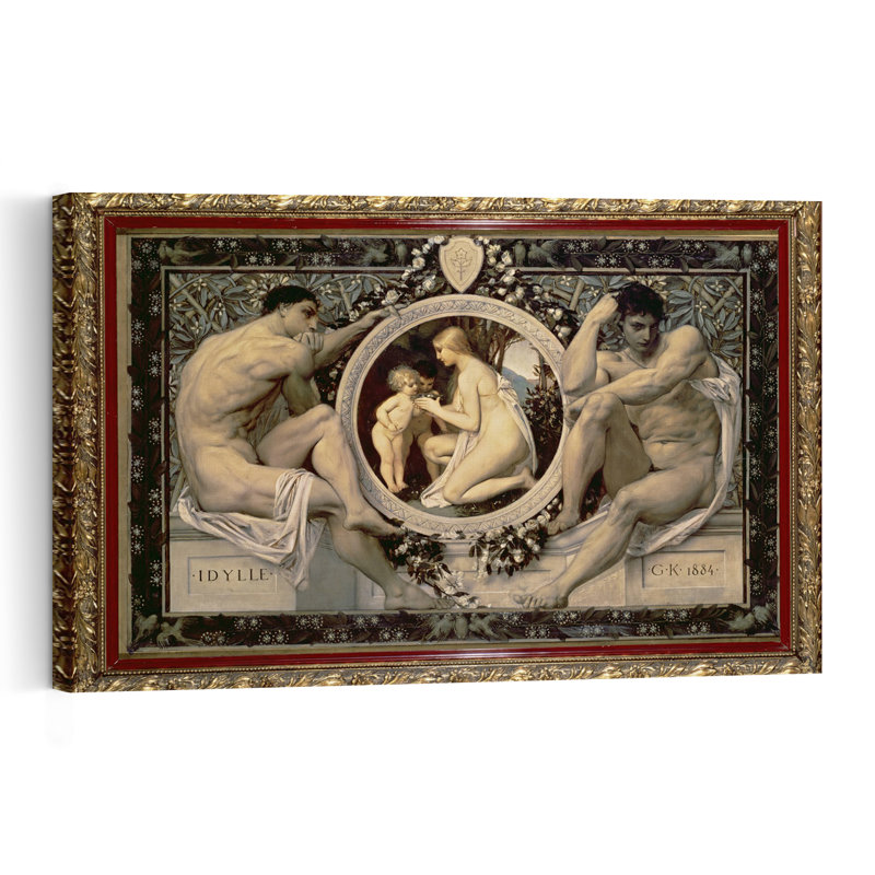 Idylle, 1884, estampe murale abstraite contemporaine représentant des fleurs, H 12 po x l 18 po