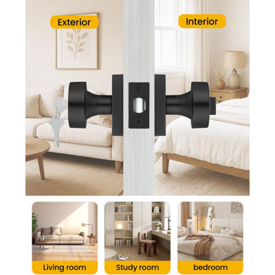 Zinc-Alloy Heavy Duty Entry Door Knobs for Front Door(Set of 2)