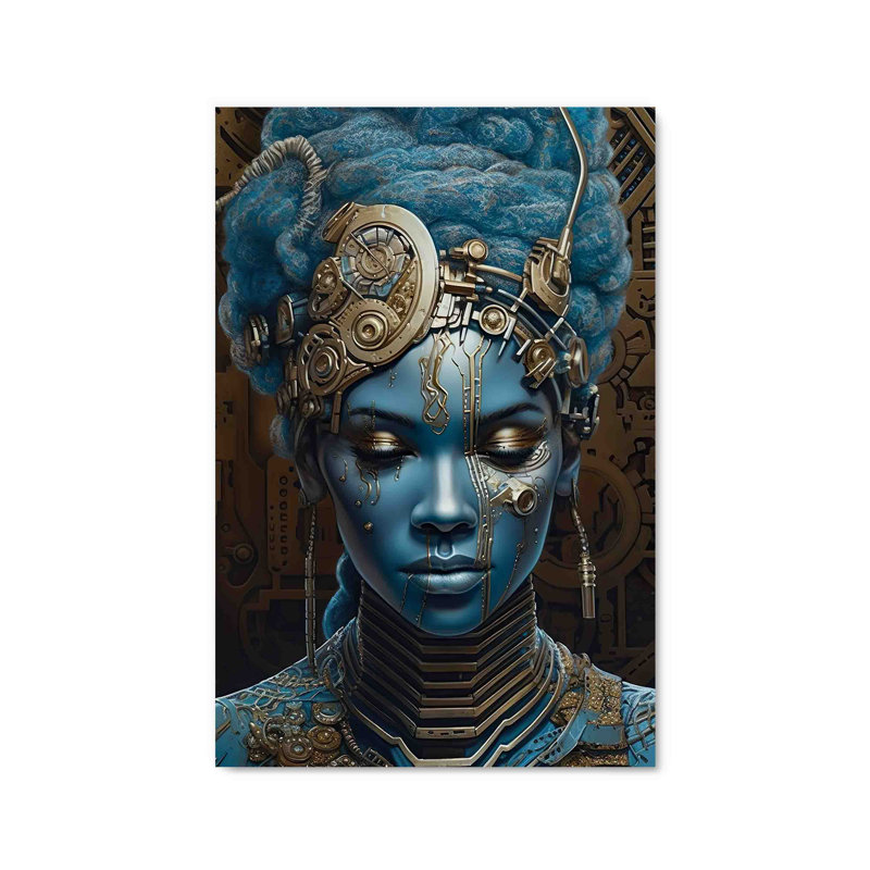 " Blue African Woman ", 36" W x 24" H
