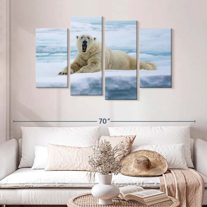 L'ours polaire se réveille, H 32 po x l 52 po