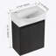 Petit meuble-lavabo moderne 16 "avec lavabo à poser en céramique pour petit espace-125538563