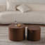 Ensemble de 2 tables basses rondes en bois Nesting-1959189460